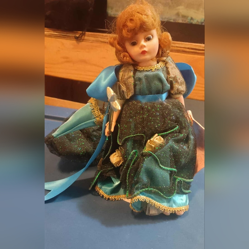 Madame Alexander Fairy Godmother Doll with Blue and Green Dress
